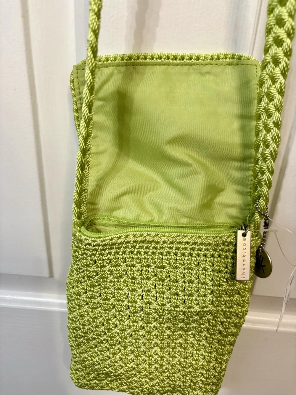 The Sak Lime Green Crochet Crossbody Bag